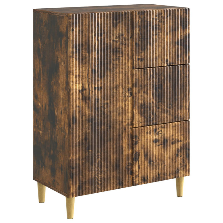 Sideboard med skuffe Røget eg 66 x 34,5 x 90 cm Konstrueret træ