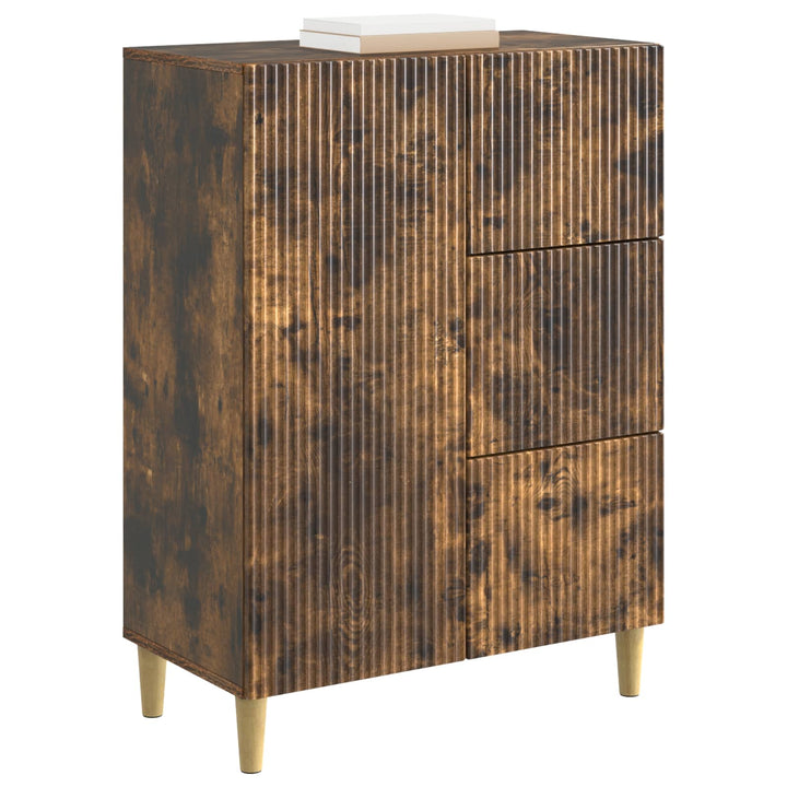 Sideboard med skuffe Røget eg 66 x 34,5 x 90 cm Konstrueret træ