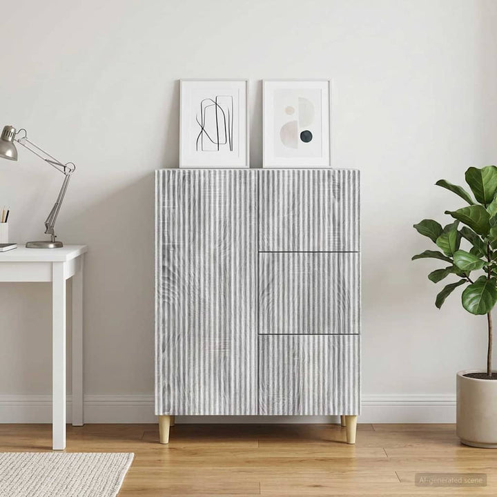Sideboard Grå sonoma-eg 66 x 34,5 x 90 cm Konstrueret træ