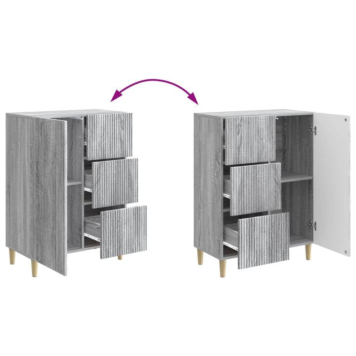 Sideboard Grå sonoma-eg 66 x 34,5 x 90 cm Konstrueret træ