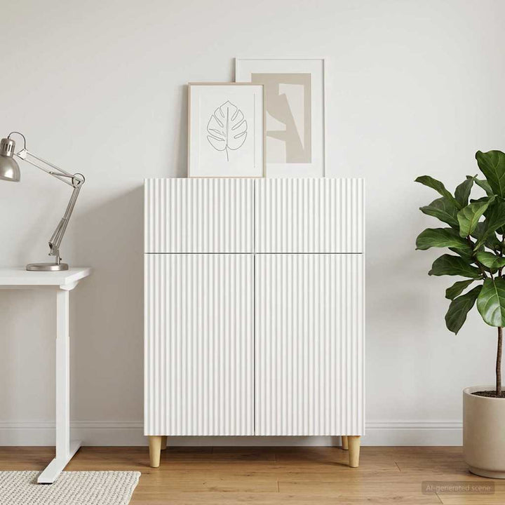 Sideboard Hvid 66 x 34,5 x 90 cm Konstrueret træ