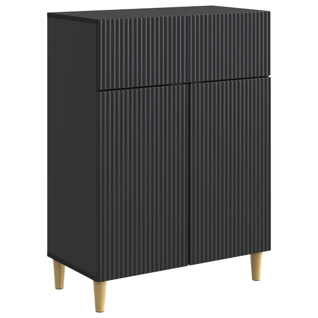 Sideboard med skuffe Sort 66 x 34,5 x 90 cm Konstrueret træ