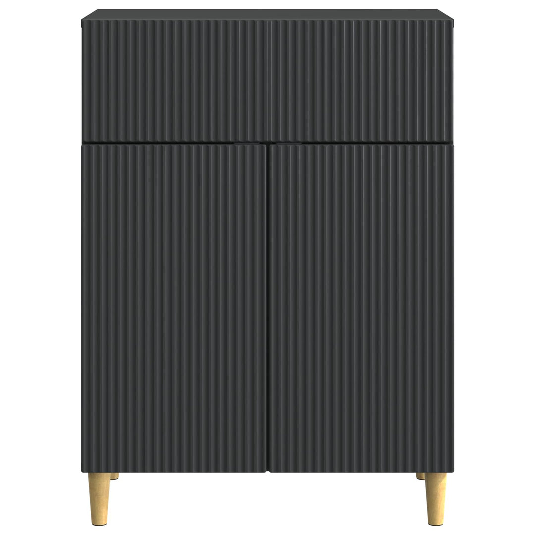 Sideboard med skuffe Sort 66 x 34,5 x 90 cm Konstrueret træ