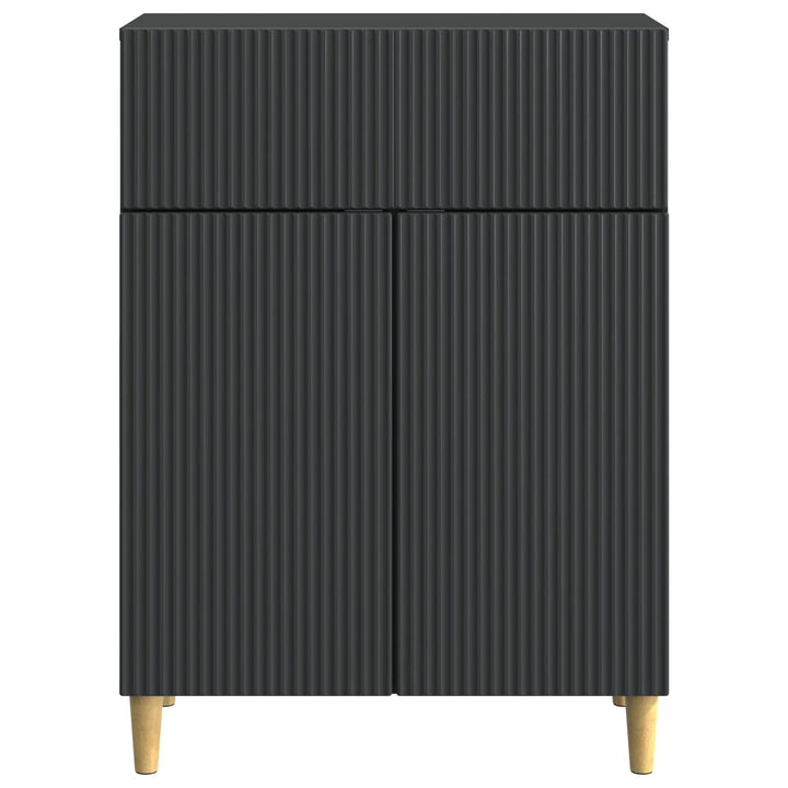 Sideboard med skuffe Sort 66 x 34,5 x 90 cm Konstrueret træ