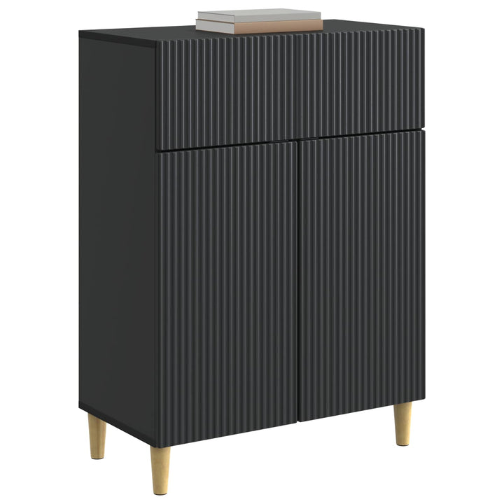 Sideboard med skuffe Sort 66 x 34,5 x 90 cm Konstrueret træ