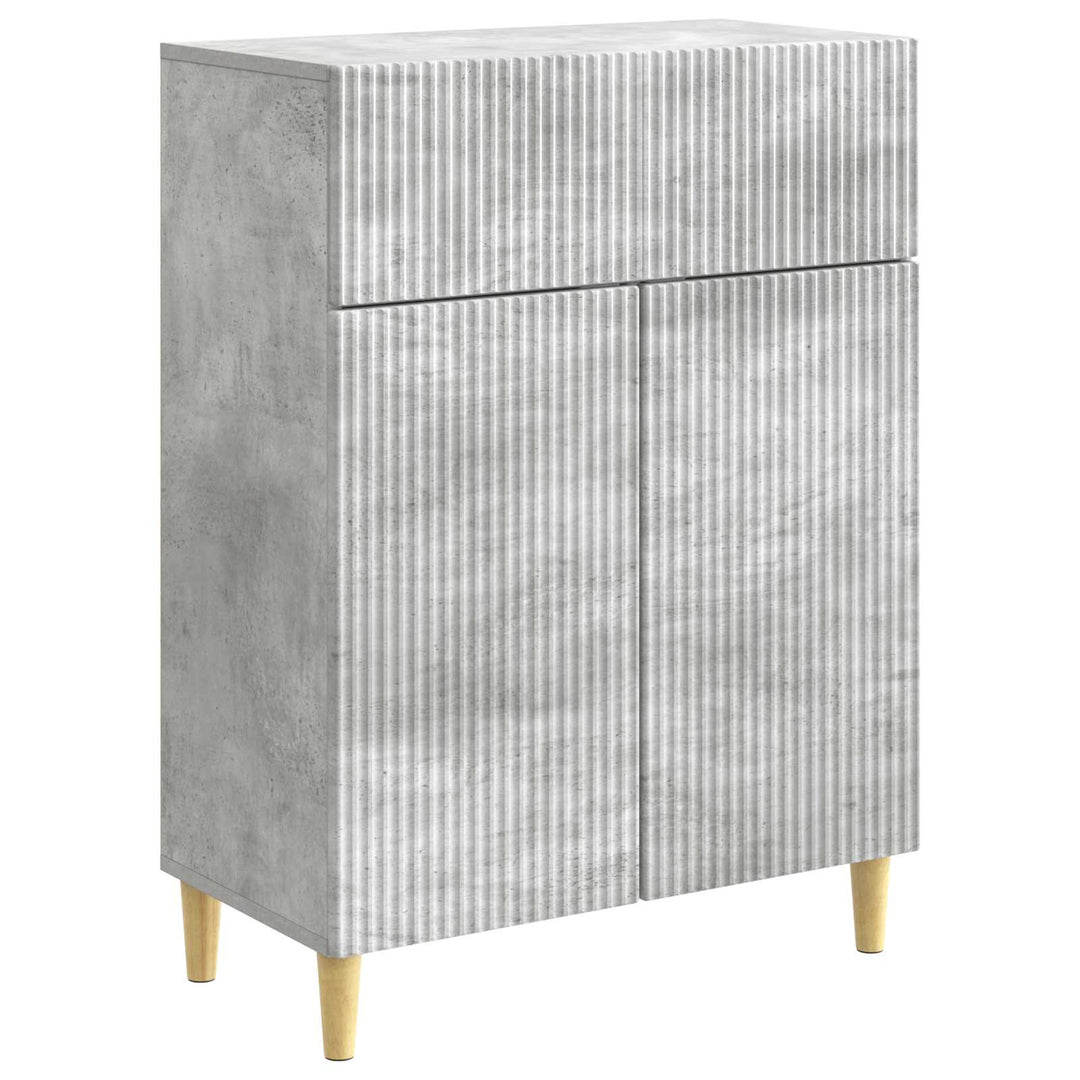 Sideboard med skuffe Betongrå 66 x 34,5 x 90 cm Konstrueret træ