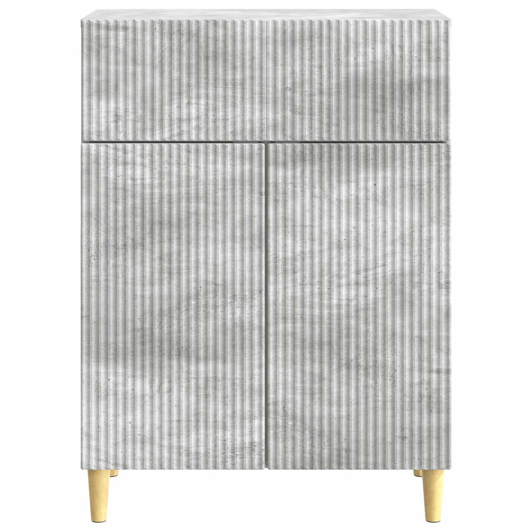 Sideboard med skuffe Betongrå 66 x 34,5 x 90 cm Konstrueret træ