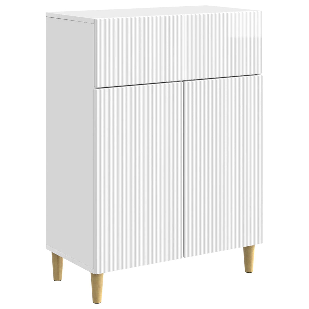 Sideboard Hvid højglans 66 x 34,5 x 90 cm Konstrueret træ