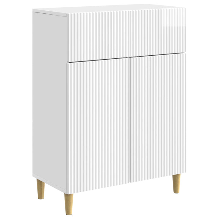 Sideboard Hvid højglans 66 x 34,5 x 90 cm Konstrueret træ