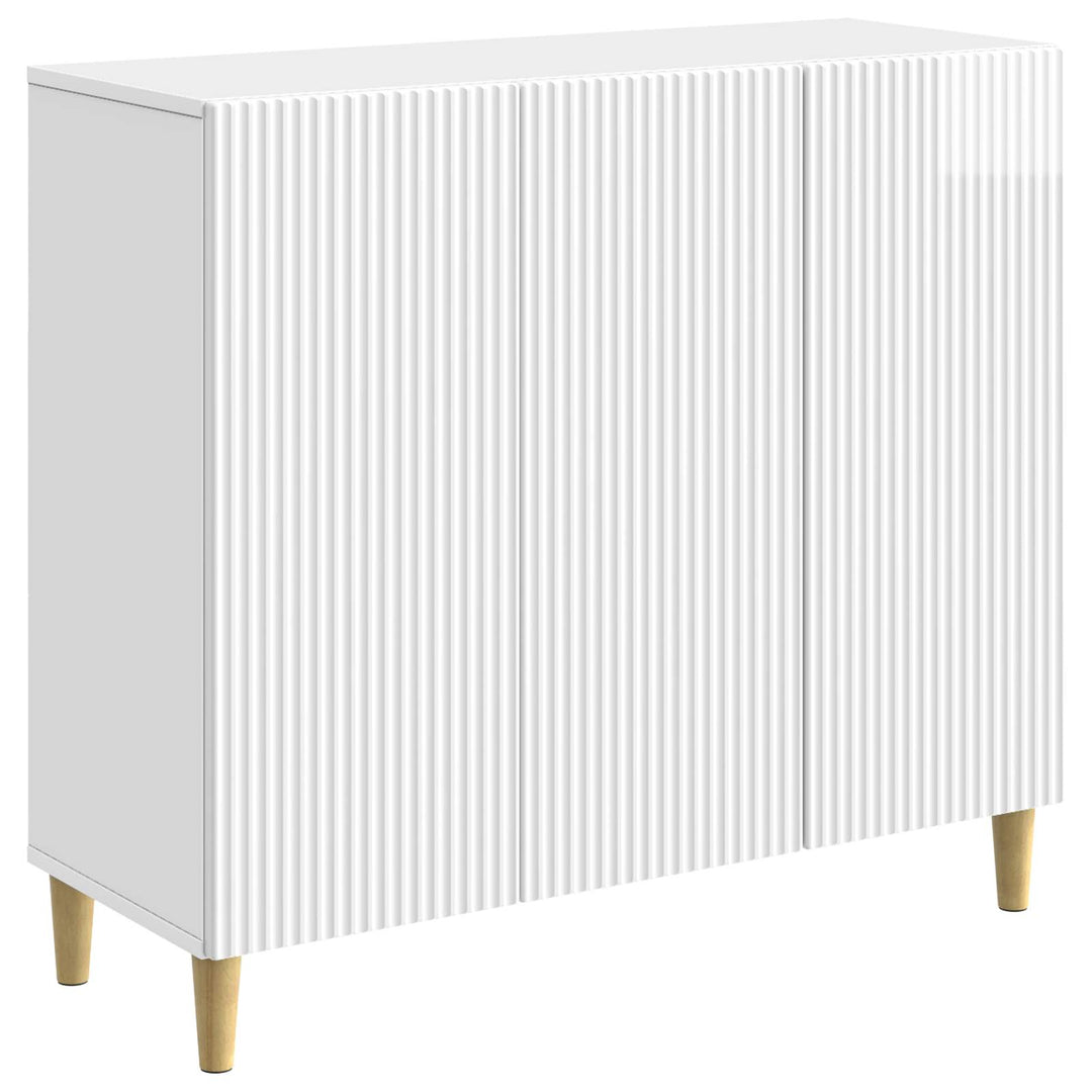 Sideboard Hvid højglans 89 x 34,5 x 80 cm Konstrueret træ