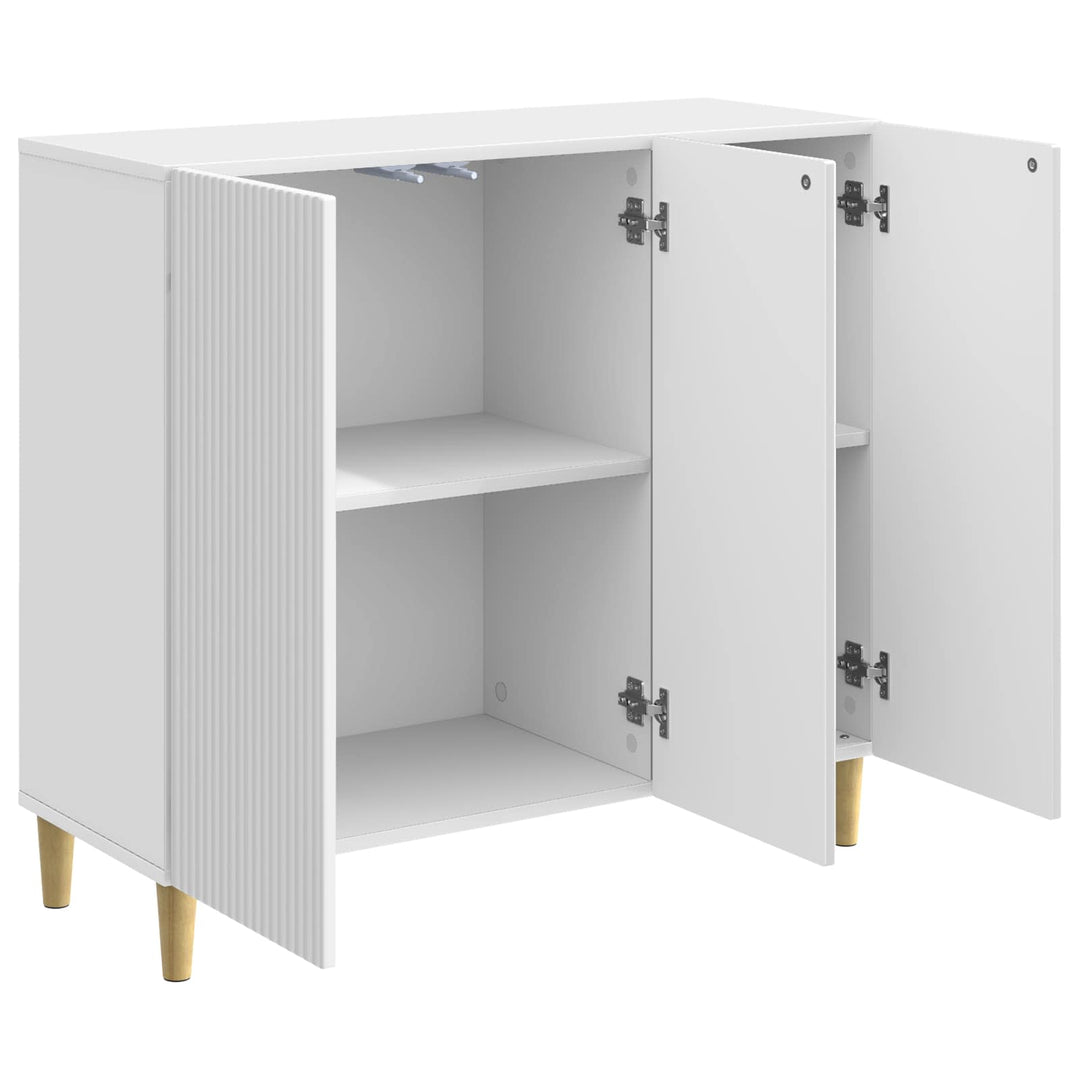 Sideboard Hvid højglans 89 x 34,5 x 80 cm Konstrueret træ