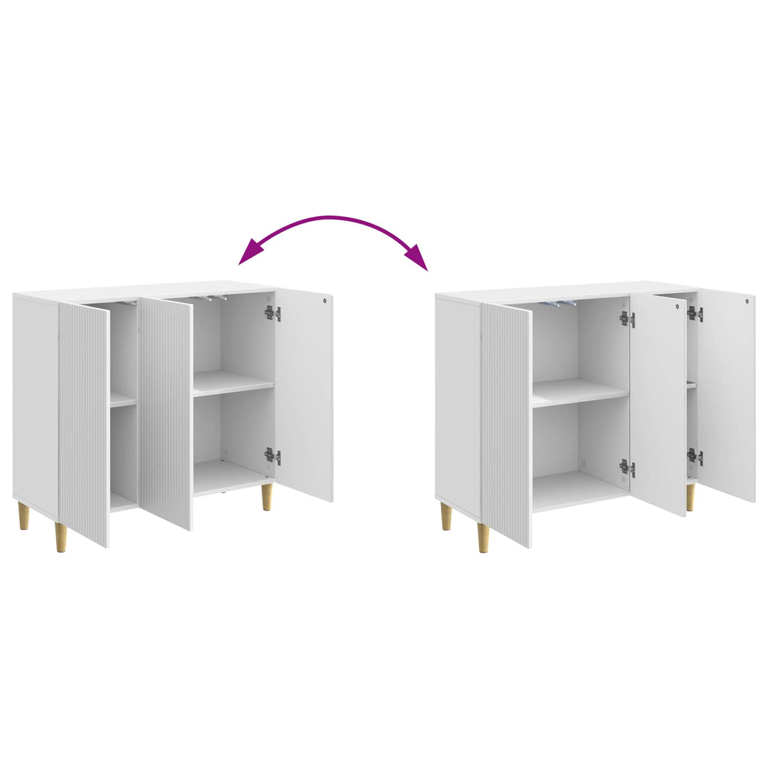 Sideboard Hvid højglans 89 x 34,5 x 80 cm Konstrueret træ