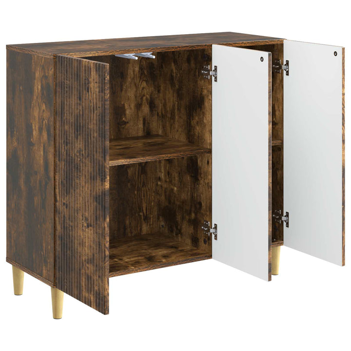 Sideboard Røget eg 89 x 34,5 x 80 cm Konstrueret træ