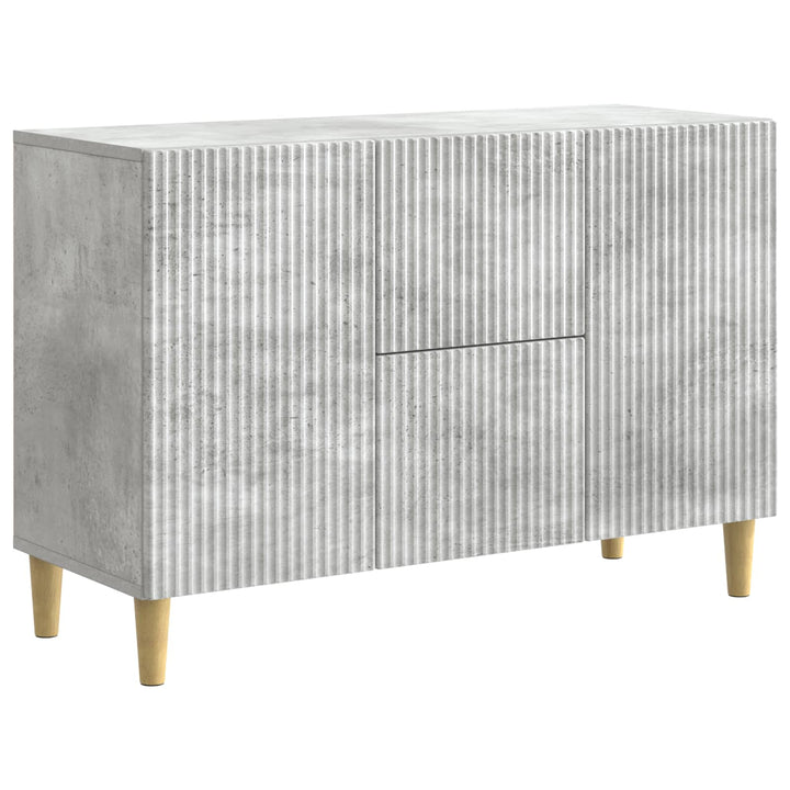 Sideboard med skuffe Betongrå 89 x 34,5 x 60 cm Konstrueret træ