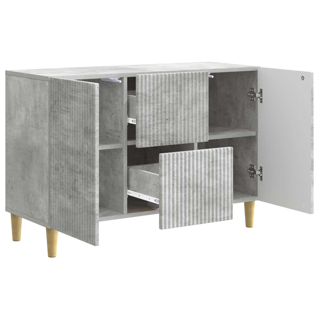 Sideboard med skuffe Betongrå 89 x 34,5 x 60 cm Konstrueret træ