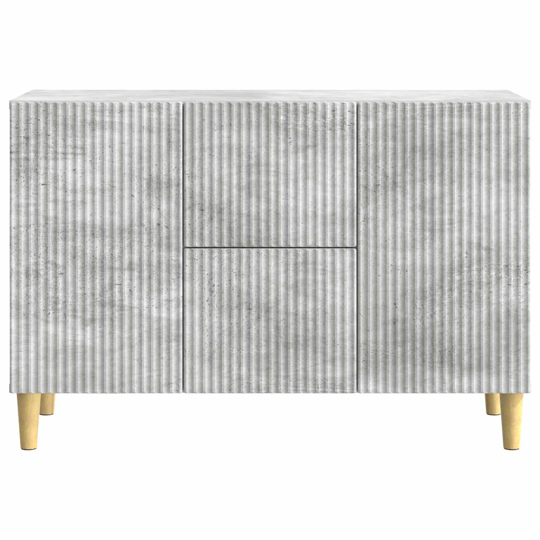 Sideboard med skuffe Betongrå 89 x 34,5 x 60 cm Konstrueret træ