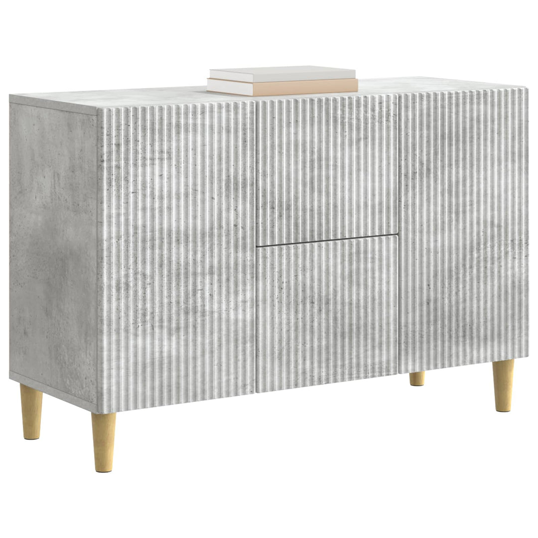 Sideboard med skuffe Betongrå 89 x 34,5 x 60 cm Konstrueret træ