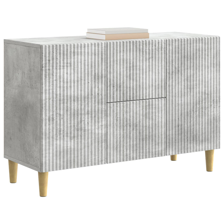 Sideboard med skuffe Betongrå 89 x 34,5 x 60 cm Konstrueret træ