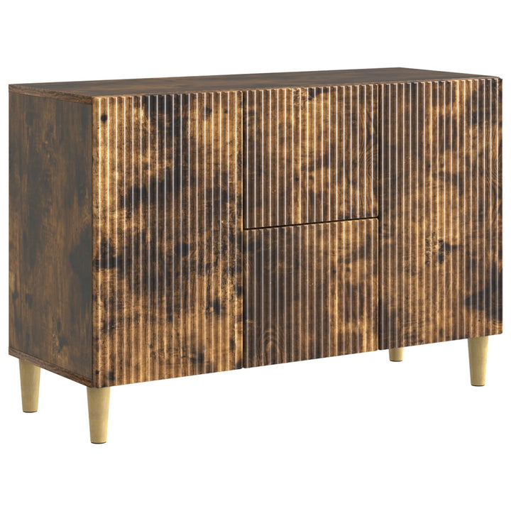 Sideboard med skuffe Røget eg 89 x 34,5 x 60 cm Konstrueret træ