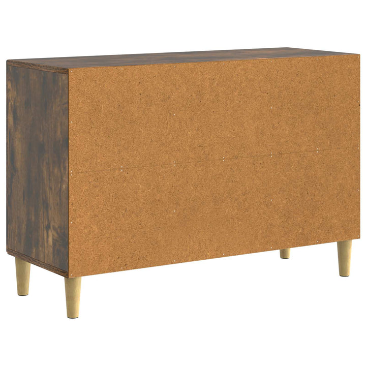 Sideboard med skuffe Røget eg 89 x 34,5 x 60 cm Konstrueret træ