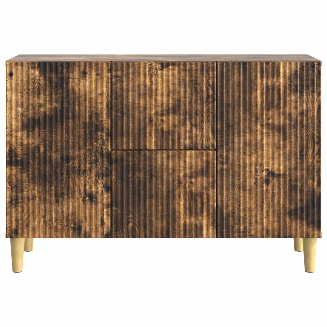 Sideboard med skuffe Røget eg 89 x 34,5 x 60 cm Konstrueret træ