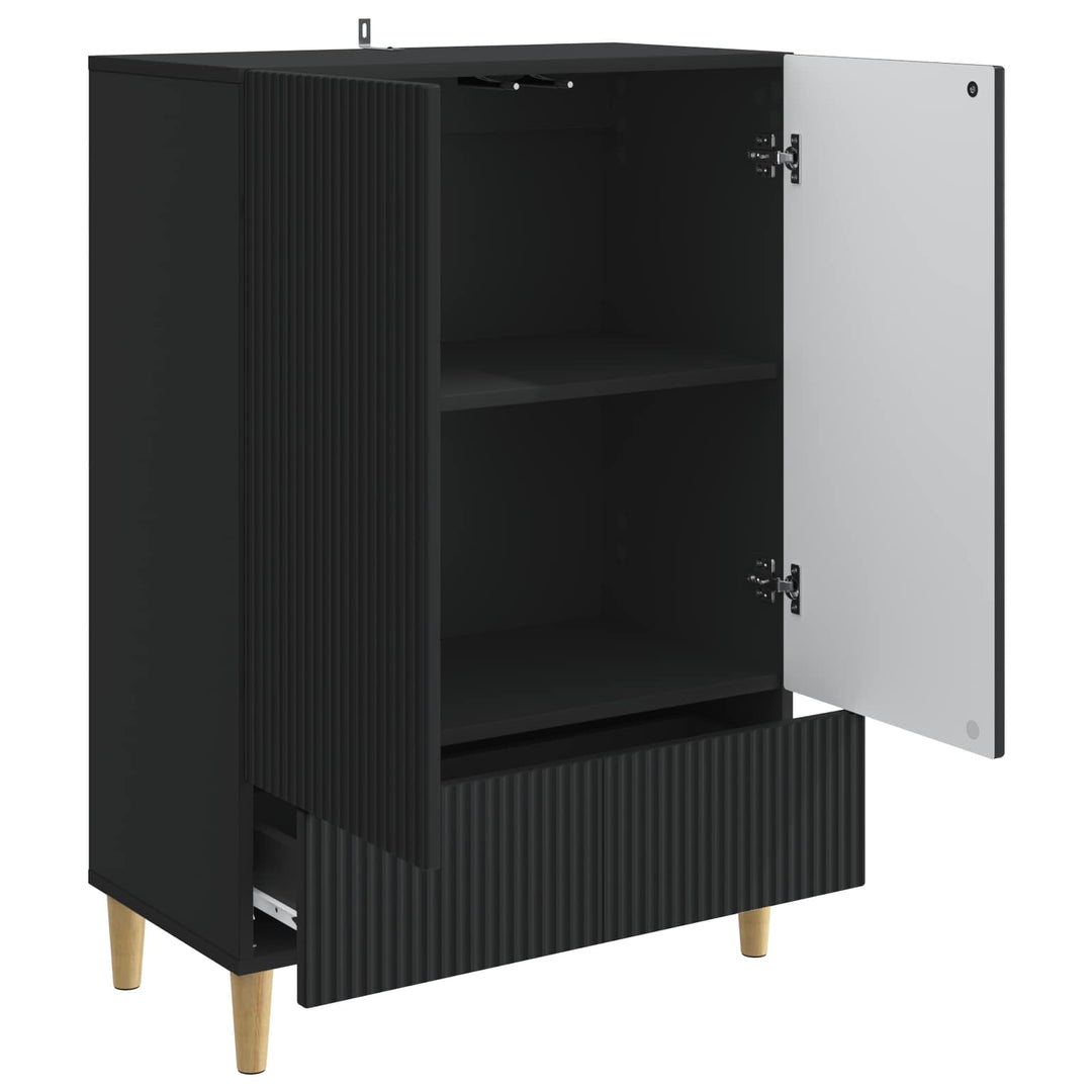 Sideboard med skuffe Sort 66 x 34,5 x 95 cm Konstrueret træ