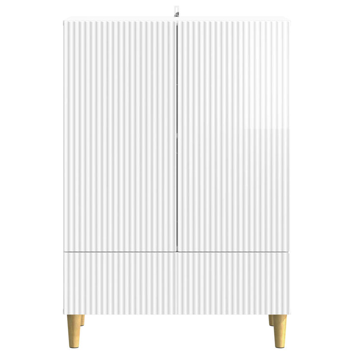 Sideboard Hvid højglans 66 x 34,5 x 95 cm Konstrueret træ