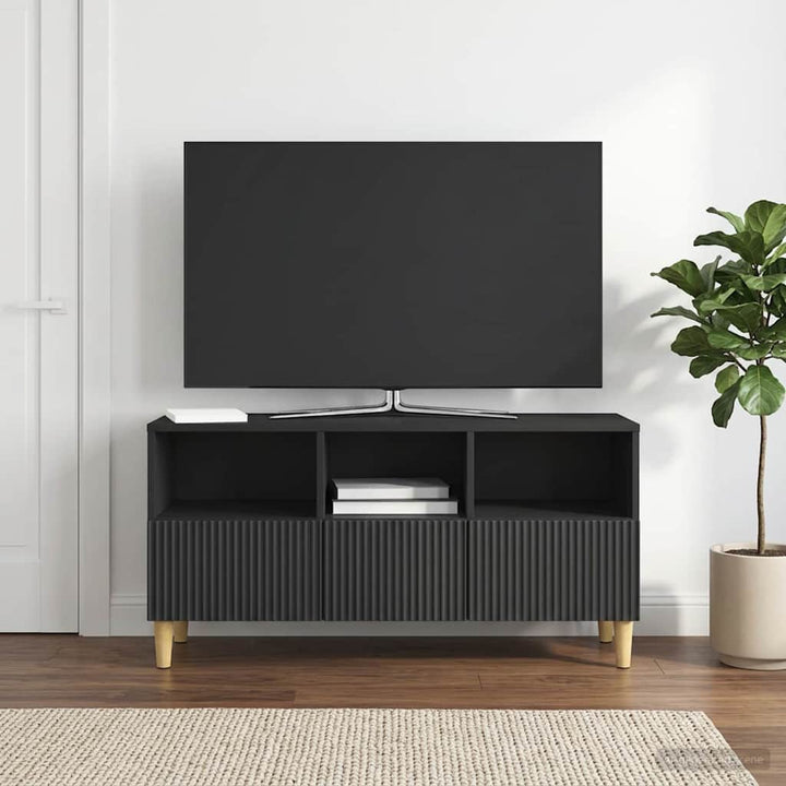 TV-skab med skuffe Sort 102 x 34,5 x 50 cm Konstrueret træ
