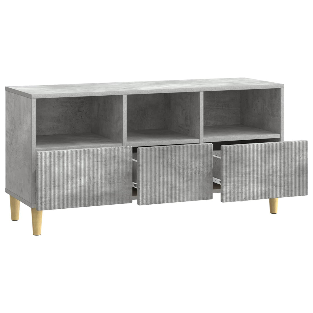 TV-skab med skuffe Betongrå 102 x 34,5 x 50 cm Konstrueret træ