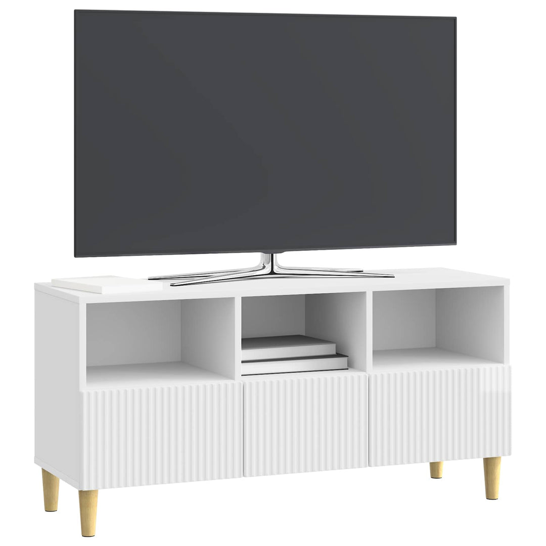 TV-skab Hvid højglans 102 x 34,5 x 50 cm Konstrueret træ