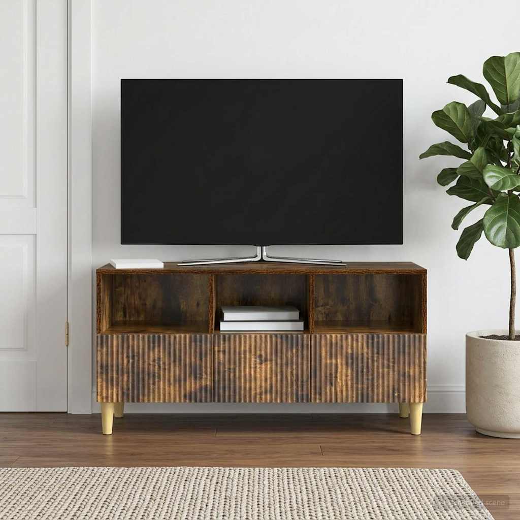 TV-skab 102 x 34,5 x 50 cm Røget eg Konstrueret træ