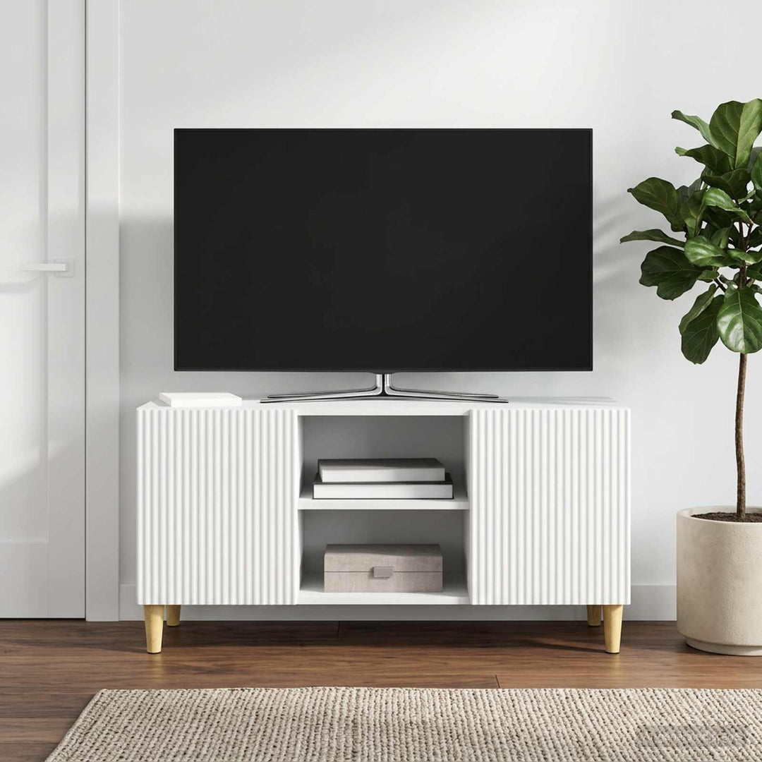 TV-skab Hvid 102 x 34,5 x 50 cm Konstrueret træ