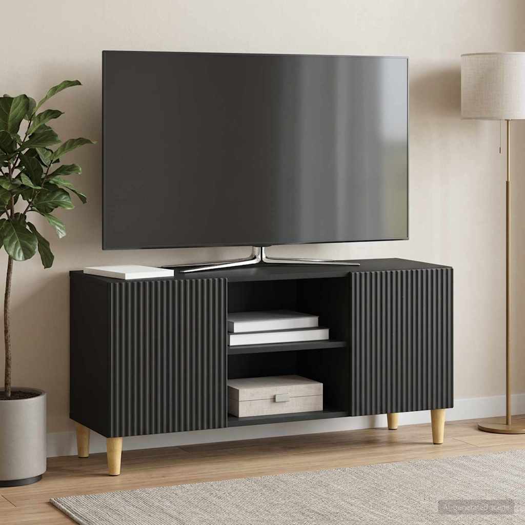 TV-skab Sort 102 x 34,5 x 50 cm Konstrueret træ