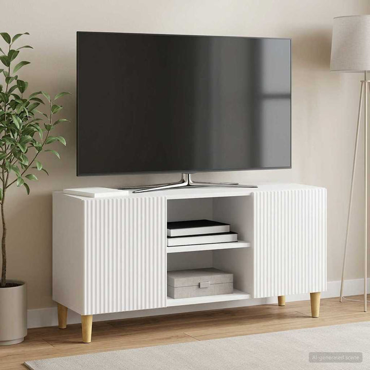 TV-skab Hvid højglans 102 x 34,5 x 50 cm Konstrueret træ