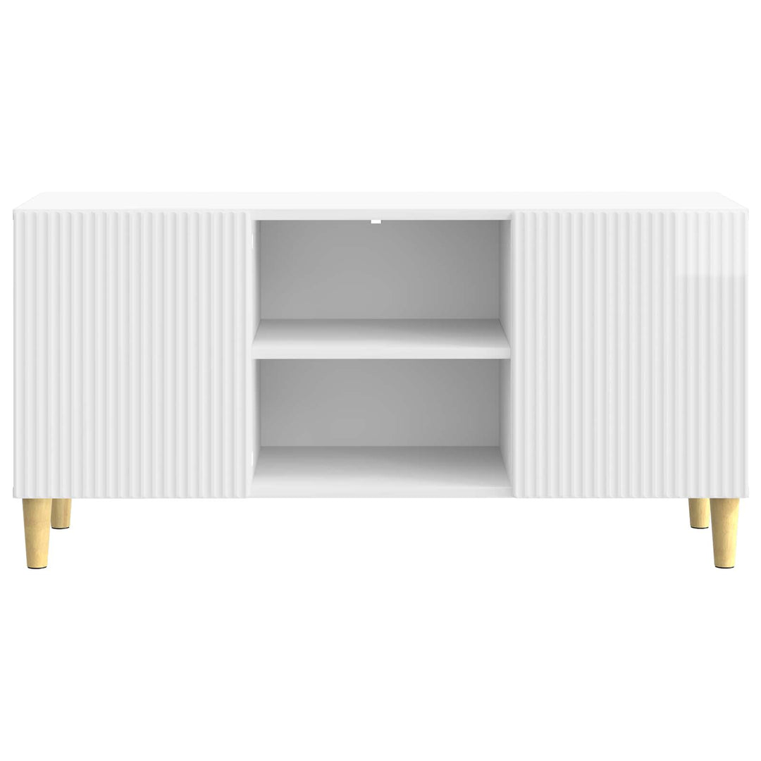 TV-skab Hvid højglans 102 x 34,5 x 50 cm Konstrueret træ