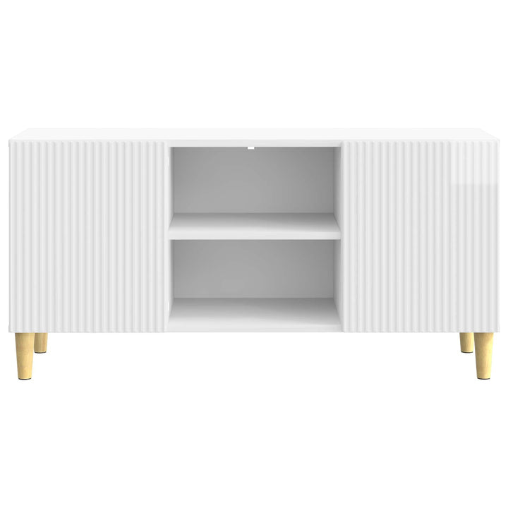TV-skab Hvid højglans 102 x 34,5 x 50 cm Konstrueret træ
