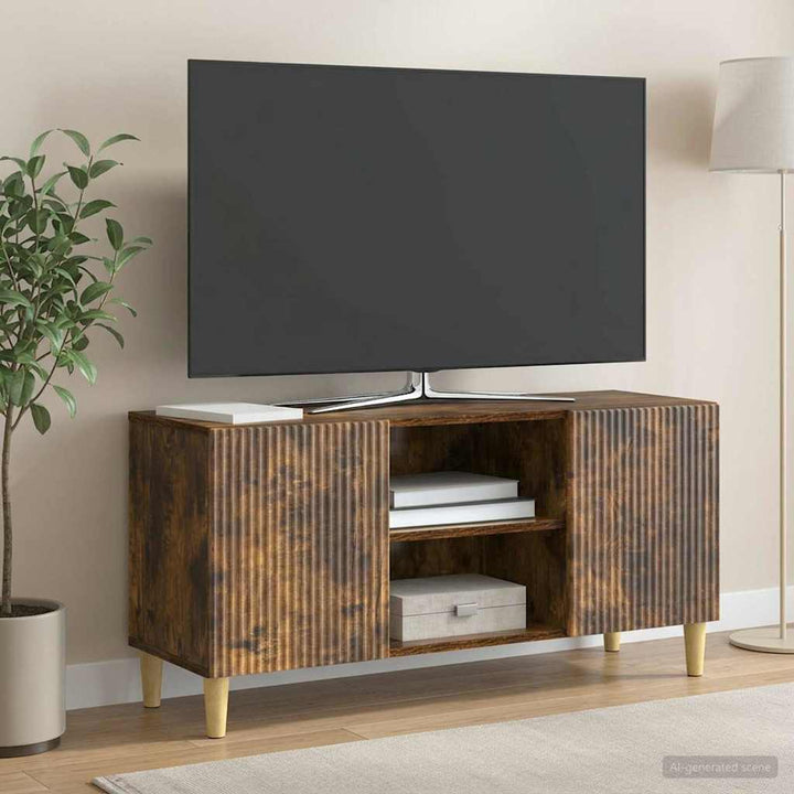 TV-skab 102 x 34,5 x 50 cm Røget eg Konstrueret træ