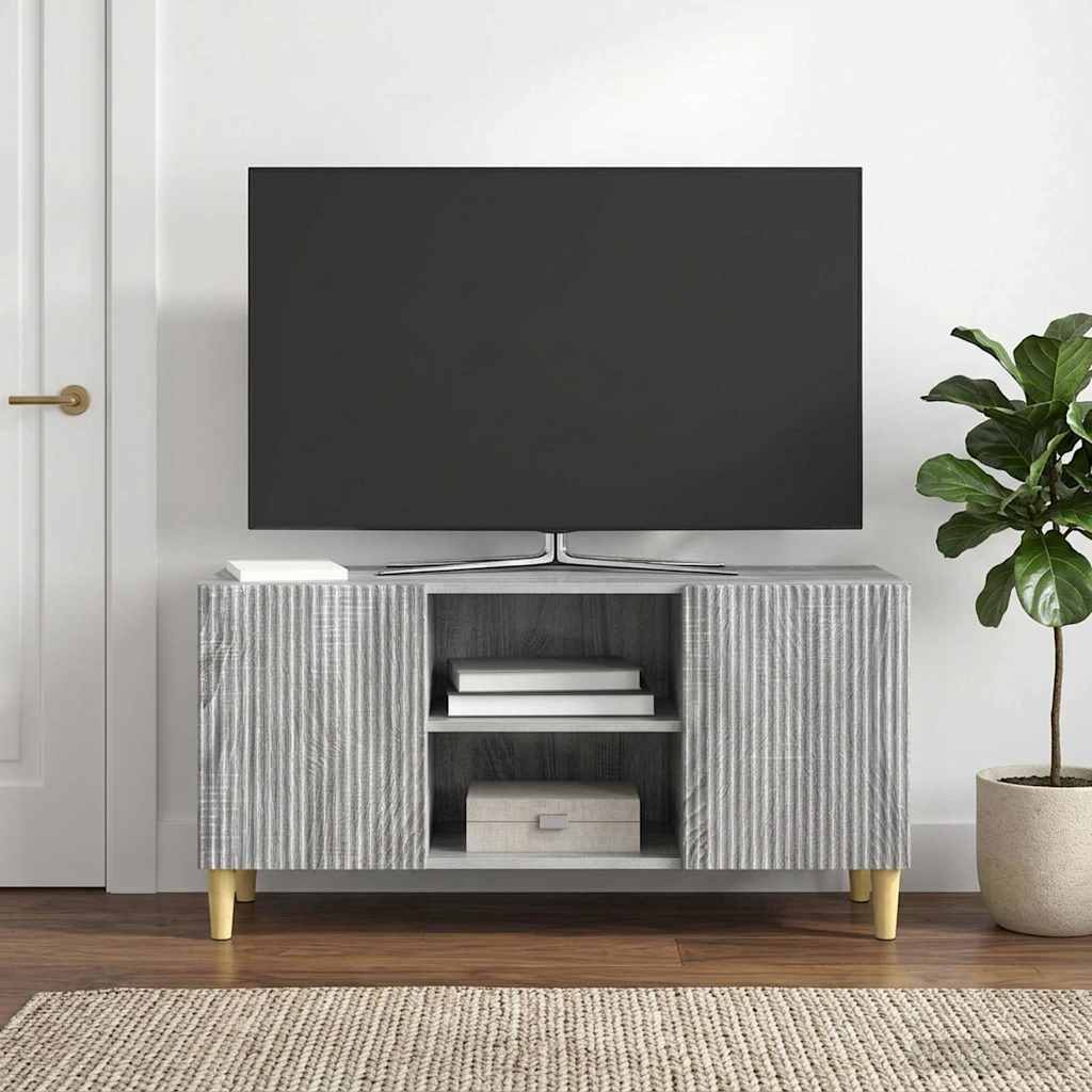 TV-skab 102 x 34,5 x 50 cm Grå sonoma-eg Konstrueret træ