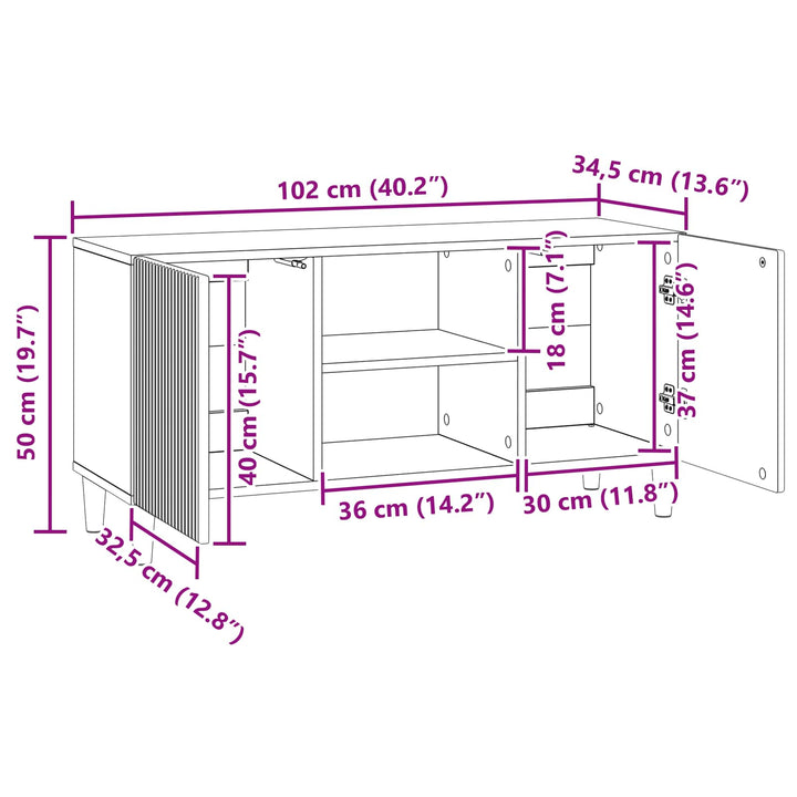 TV-skab Grå sonoma-eg 102 x 34,5 x 50 cm Konstrueret træ