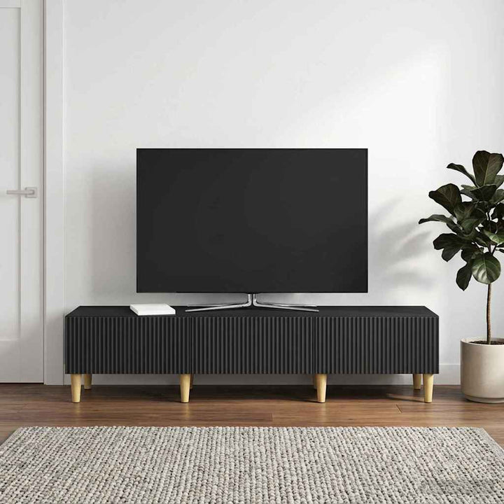 TV-skab med skuffe Sort 147 x 34,5 x 30 cm Konstrueret træ