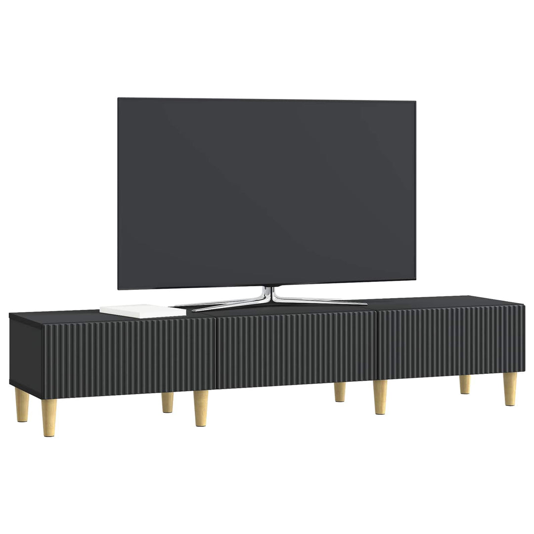 TV-skab med skuffe Sort 147 x 34,5 x 30 cm Konstrueret træ