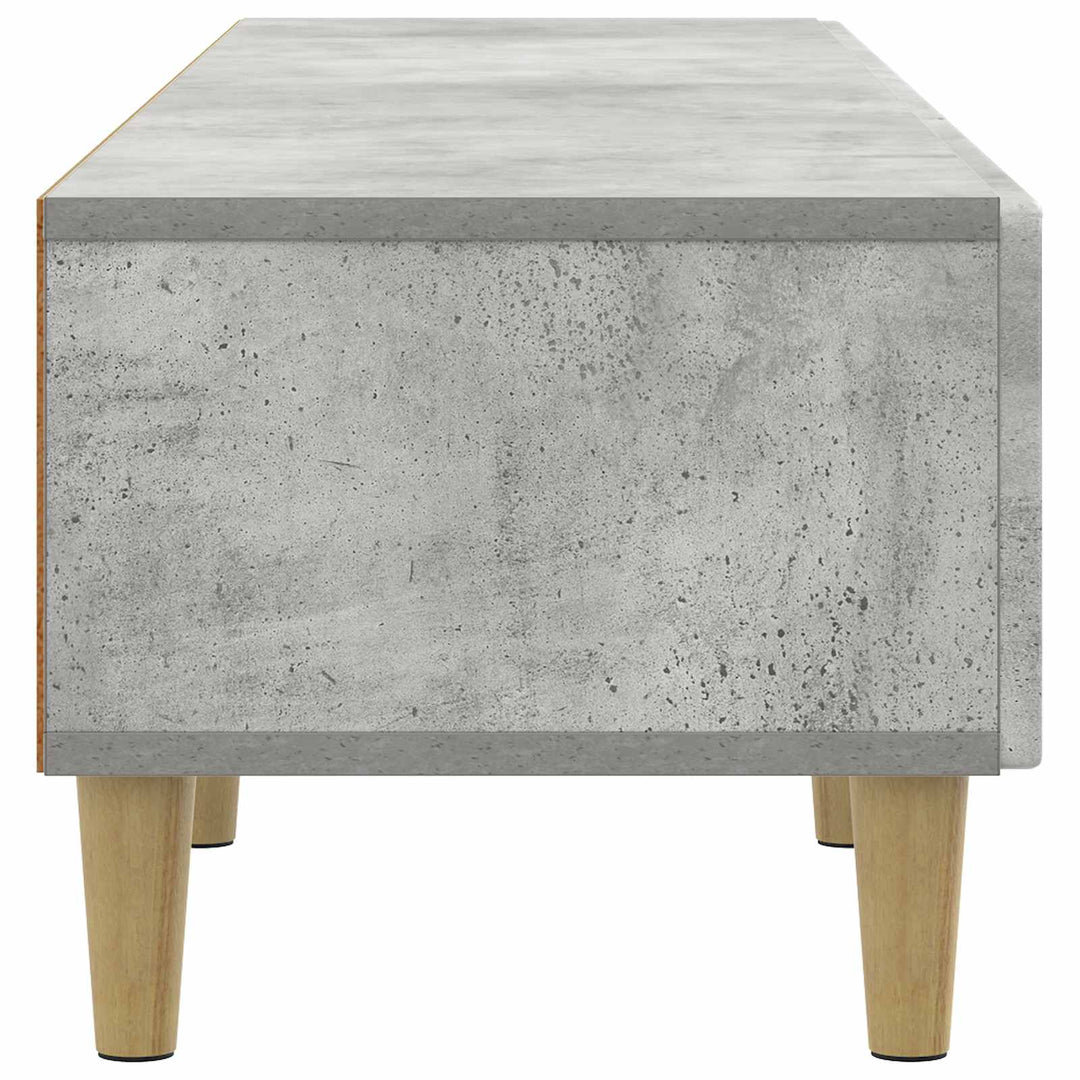 TV-skab med skuffe Betongrå 147 x 34,5 x 30 cm Konstrueret træ