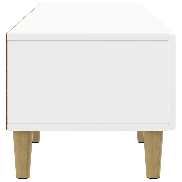 TV-skab Hvid højglans 147 x 34,5 x 30 cm Konstrueret træ