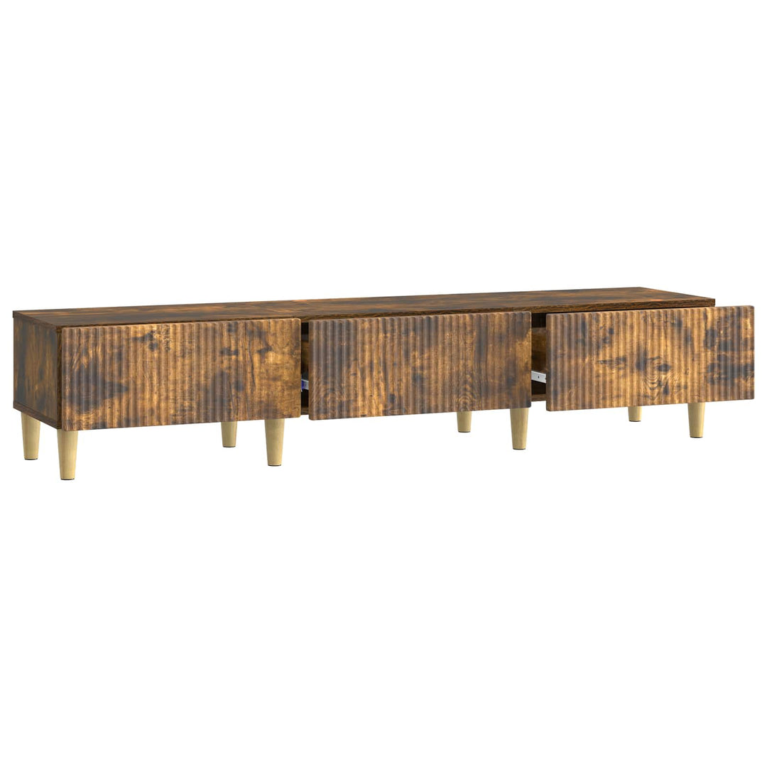 TV-skab med skuffe Røget eg 147 x 34,5 x 30 cm Konstrueret træ