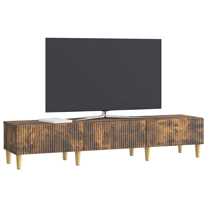 TV-skab med skuffe Røget eg 147 x 34,5 x 30 cm Konstrueret træ