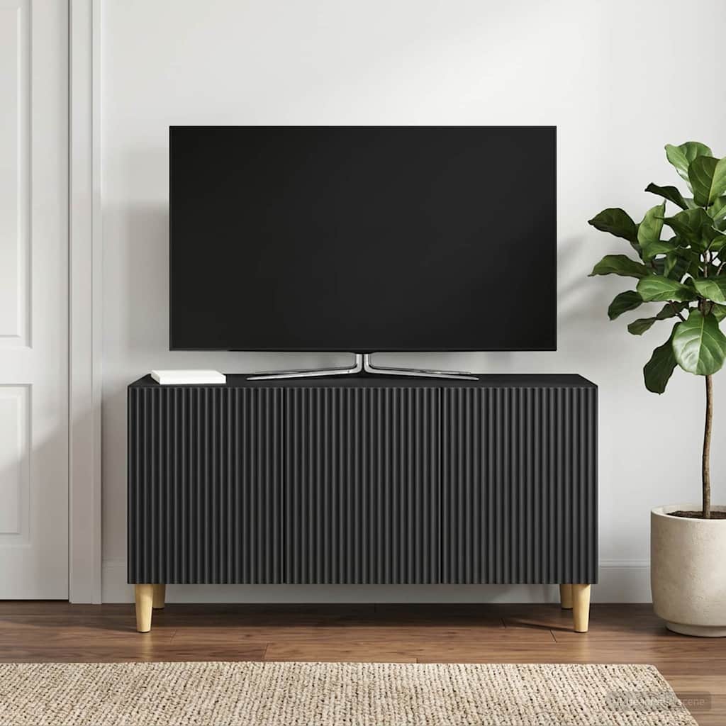 TV-skab Sort 99 x 34,5 x 50 cm Konstrueret træ