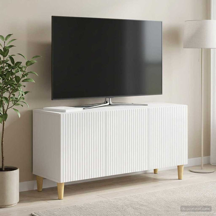 TV-skab Hvid højglans 99 x 34,5 x 50 cm Konstrueret træ