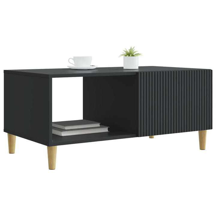 Sofabord Sort 90 x 50 x 40 cm Konstrueret træ