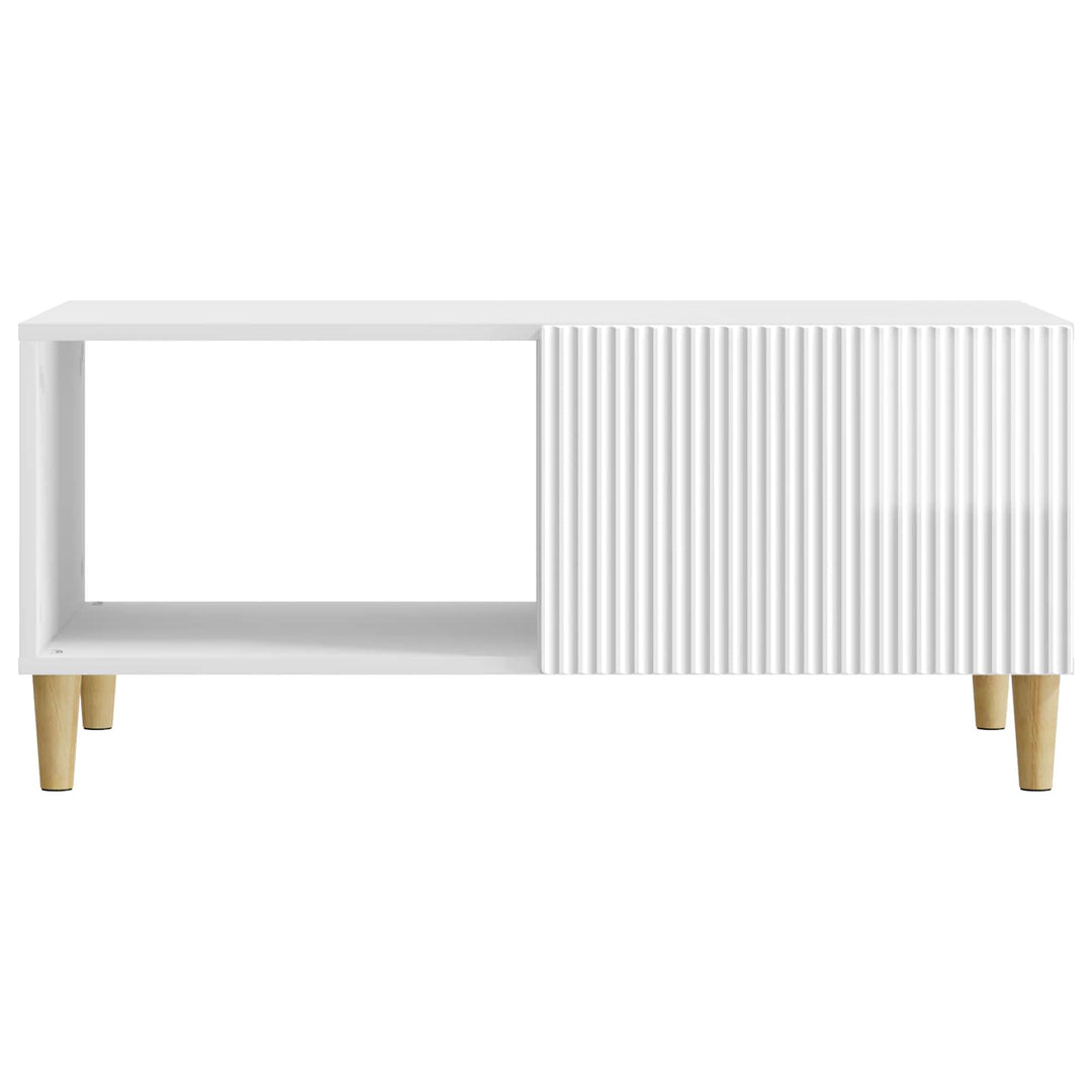 Sofabord Hvid højglans 90 x 50 x 40 cm Konstrueret træ