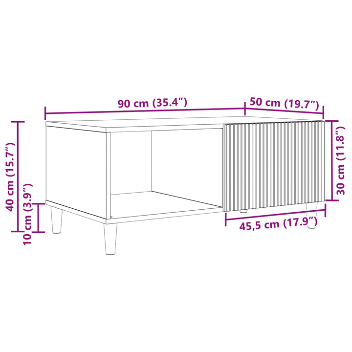 Sofabord Røget eg 90 x 50 x 40 cm Konstrueret træ